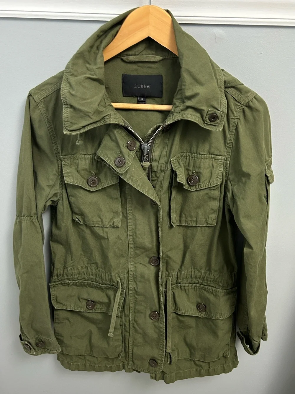J. Crew Olive Green Field Military Drawstring Utility Jacket